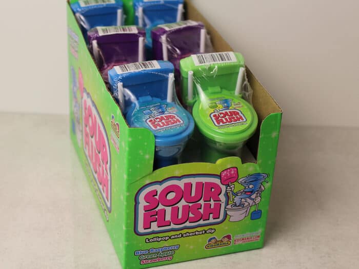 Sour Flush Lollipop And Sherbet Dip